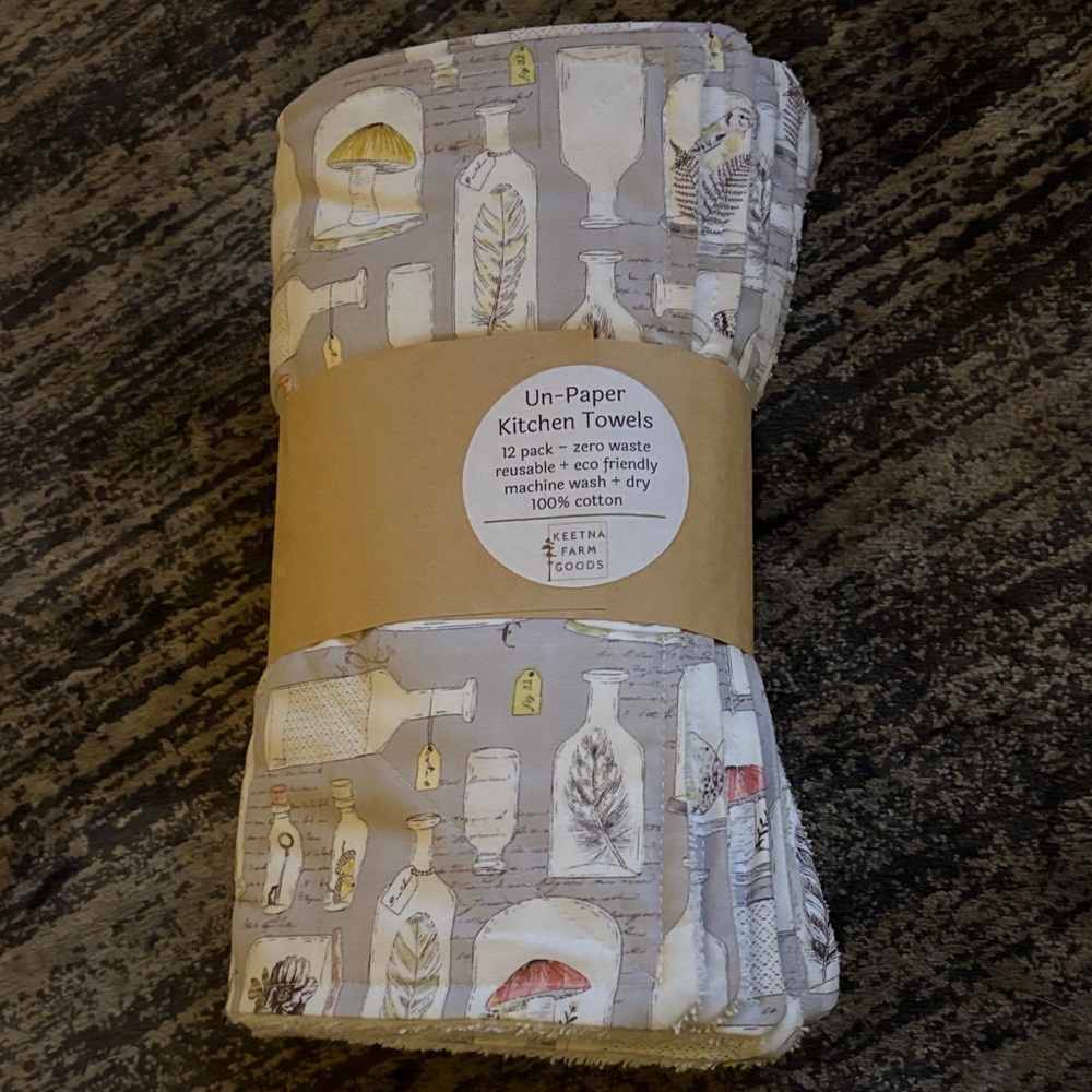 Set of 12 Un-Paper Kitchen Towels with Eco-Friendly Design